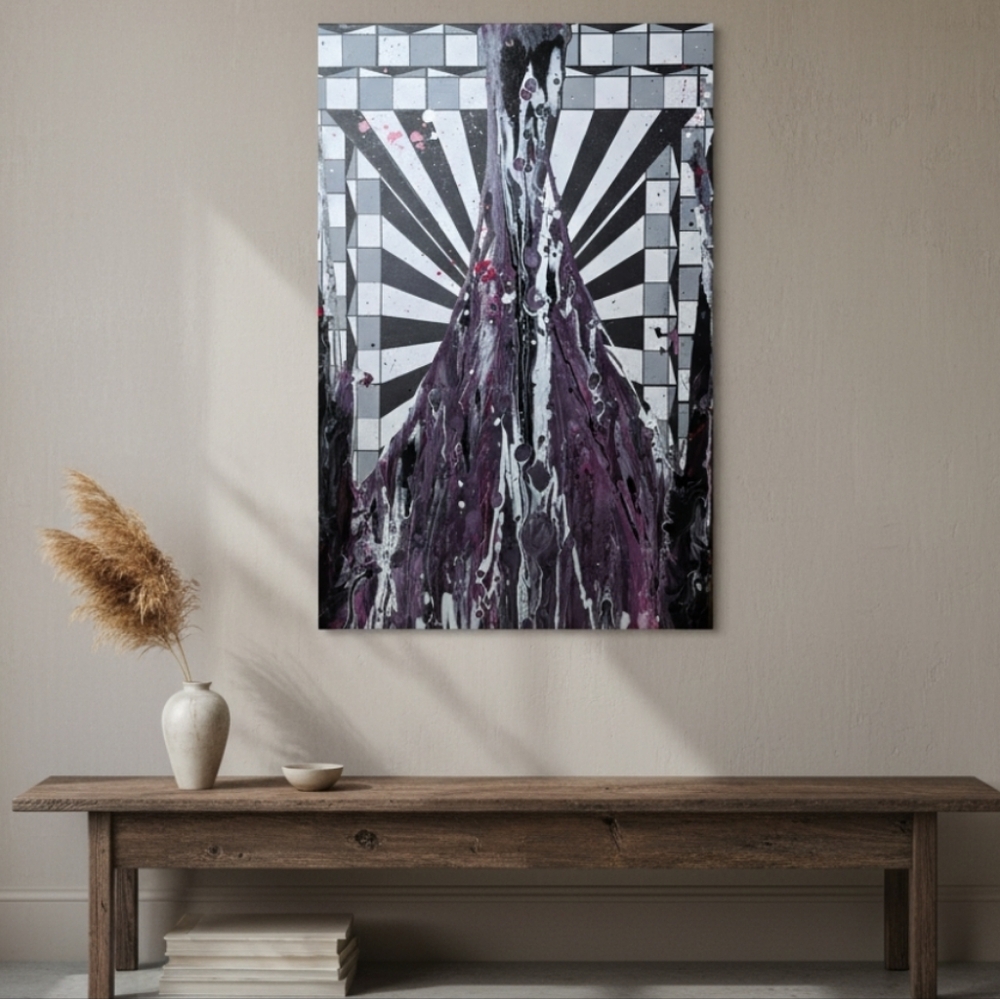 HANDCRAFTED Abstract Painting HANDMADE Artwork HANDPAINTED Wall Art Decor